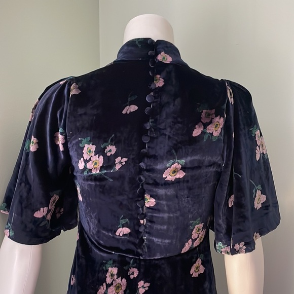 Free People  My Baby Floral Navy Velvet Minidress - Picture 8 of 10
